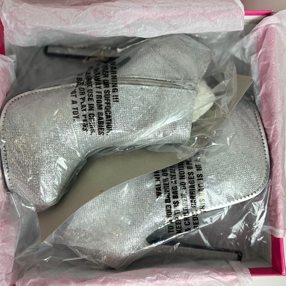 SIZE 10 WOMEN'S SILVER GLITTER ANKLE BOOT - Picture 9 of 10